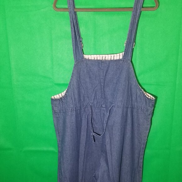 QT By Andres Women Overalls One Size Prairie Maternity Motherhood Jean Denim - Picture 3 of 9